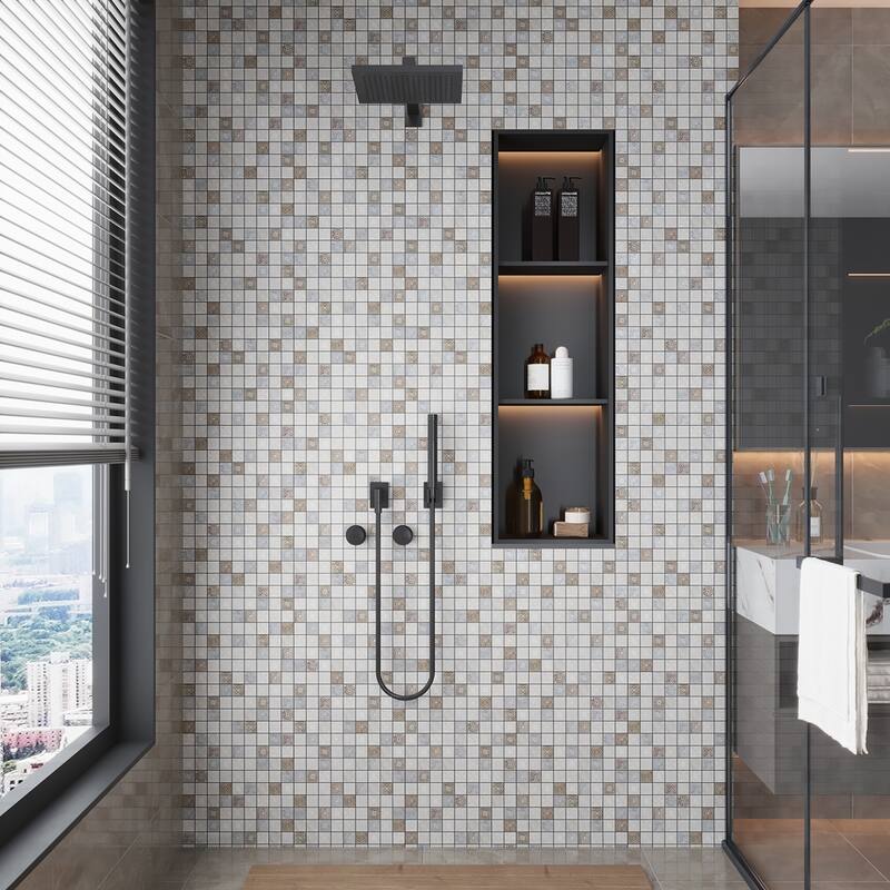 Apollo tile 12" x 12" Artisana Foiled Texture Cream Soft Earthy Stone Tile (5 sq ft/case) - 5 Pack
