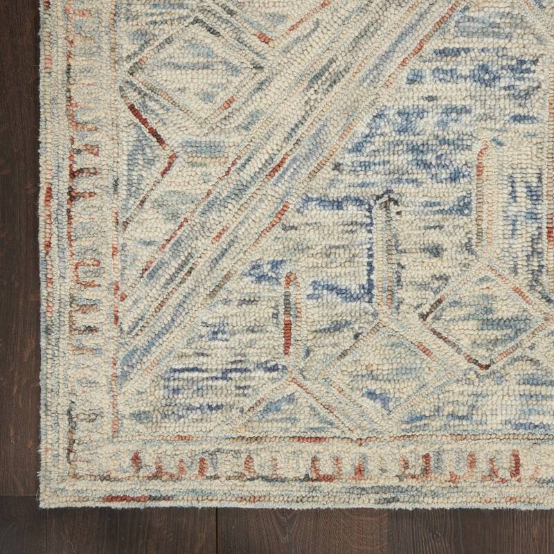 Nourison Linked Space Dyed Modern Hand Tufted Geometric Area Rug