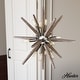 preview thumbnail 8 of 40, Hunter Jupiter Star Pendant - Entry, Dining Room - Mid-Century Modern, Sputnik 18" - 12 Light - Brushed Nickel