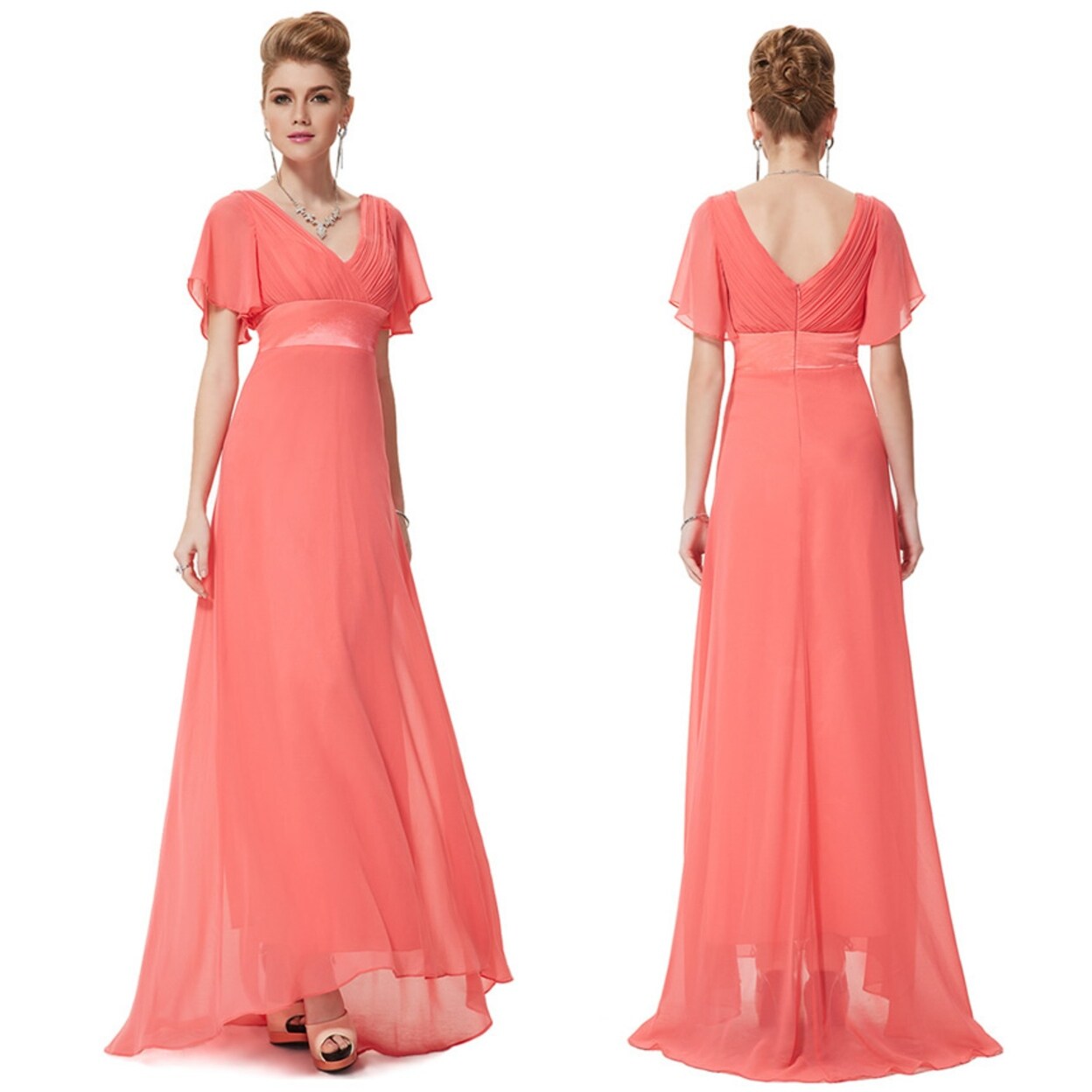mother of bride coral dress
