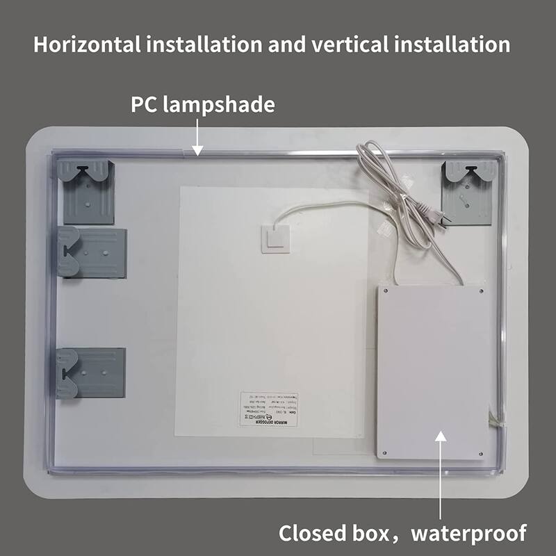 31.5" x 23.6" Wall Mounted Bathroom Mirror with LED Light and Anti-Fog