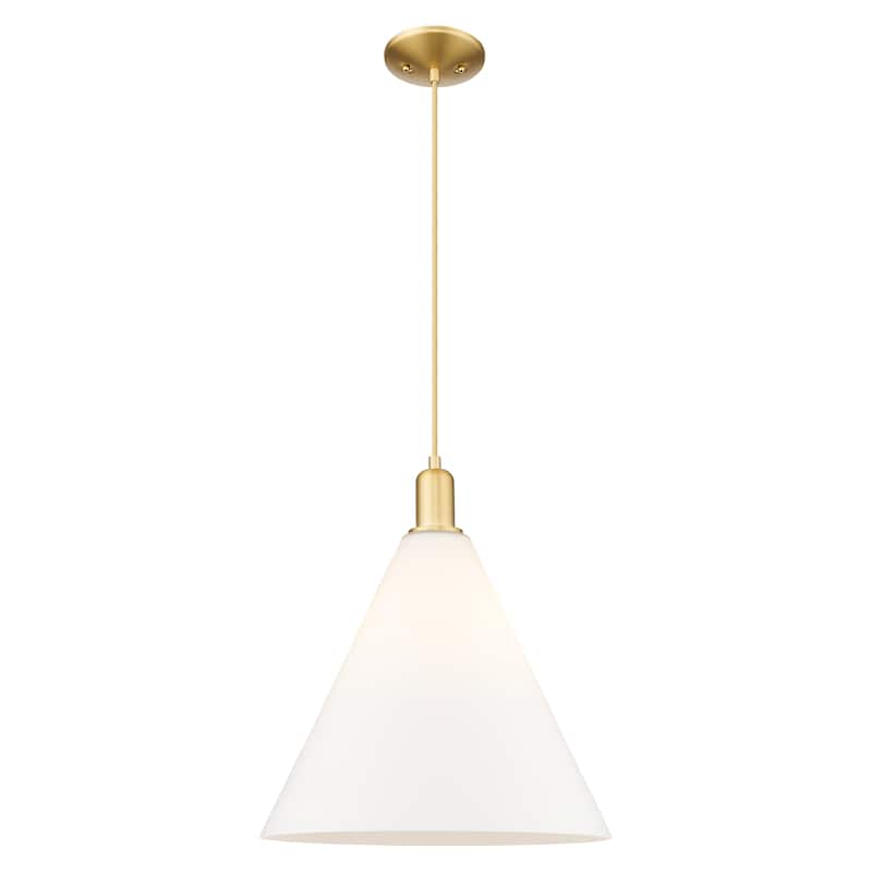 Innovations Lighting Endless Possibilities Arcadia - Berkshire Glass - 1 Light 16" Cord Hung Mini Pendant - Satin Gold/Matte White