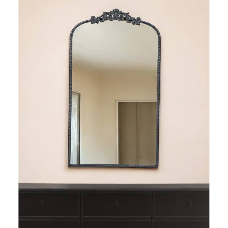 HomeRoots 42" Black Arch Iron Framed Accent Mirror - 24' X '41.7' X '1.5 - 24' X '41.7' X '1.5