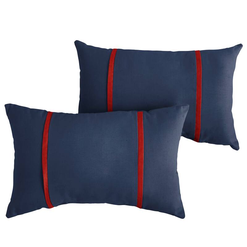 Sorra Home Sunbrella Outdoor Double Petite Flange Pillow Set of 2