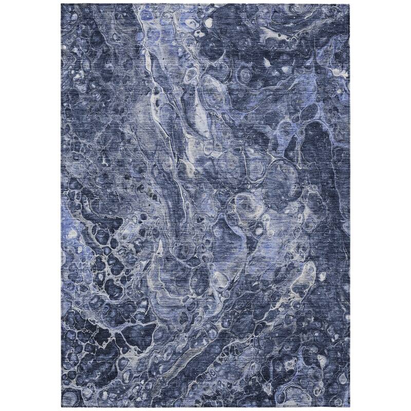 Machine Washable Indoor/ Outdoor Chantille Abstract Watercolor Rug