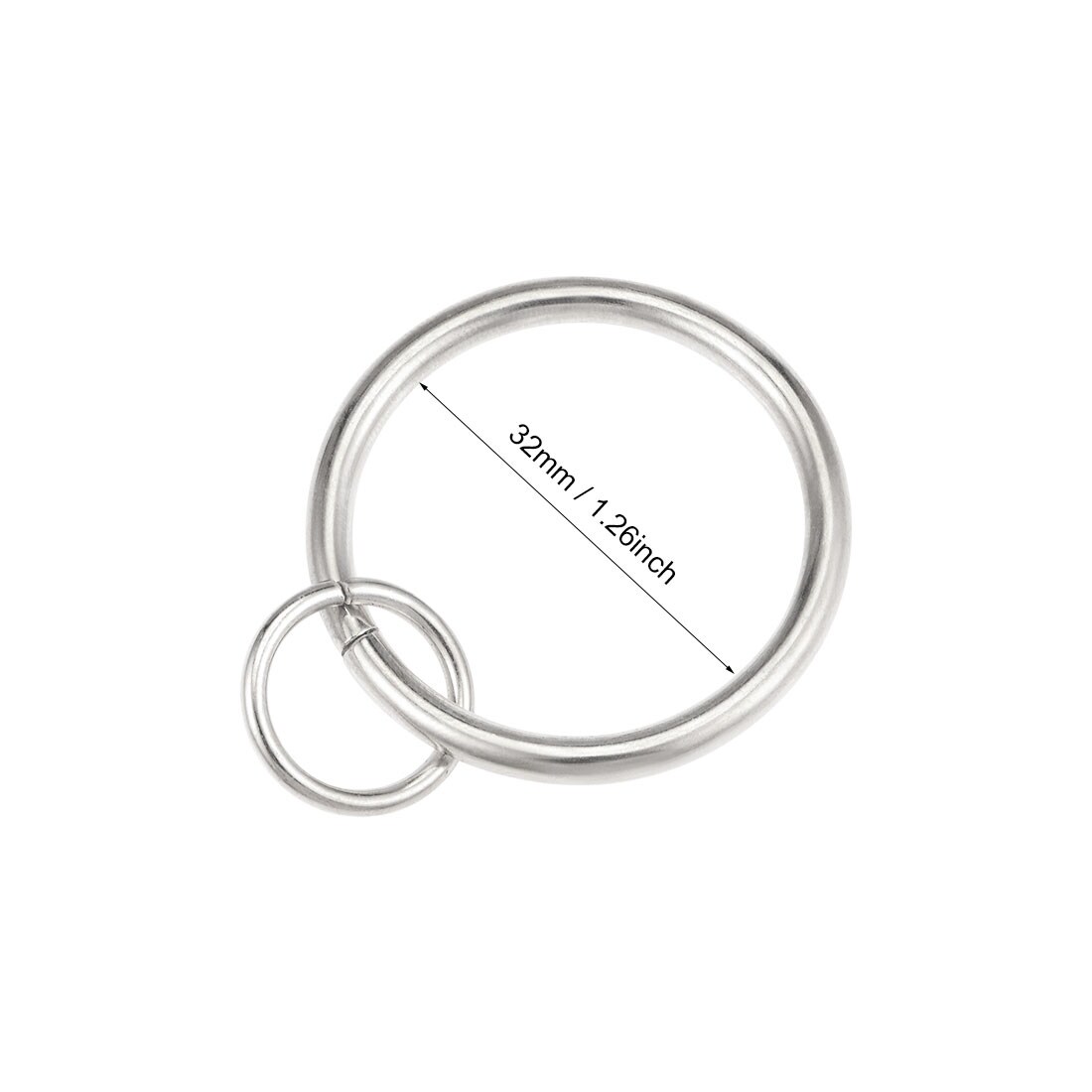 Curtain Ring 32mm Inner Dia Drapery Ring for Curtain Rods Silver Tone 28 Pcs 