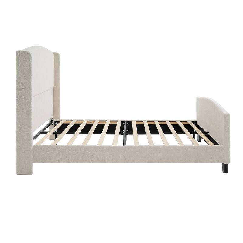 Queen Size Bed Frame with 49.21"High Back Upholstered Headboard
