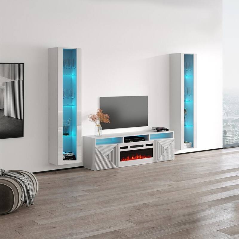 Giza WH-EF Floating Fireplace Entertainment Center