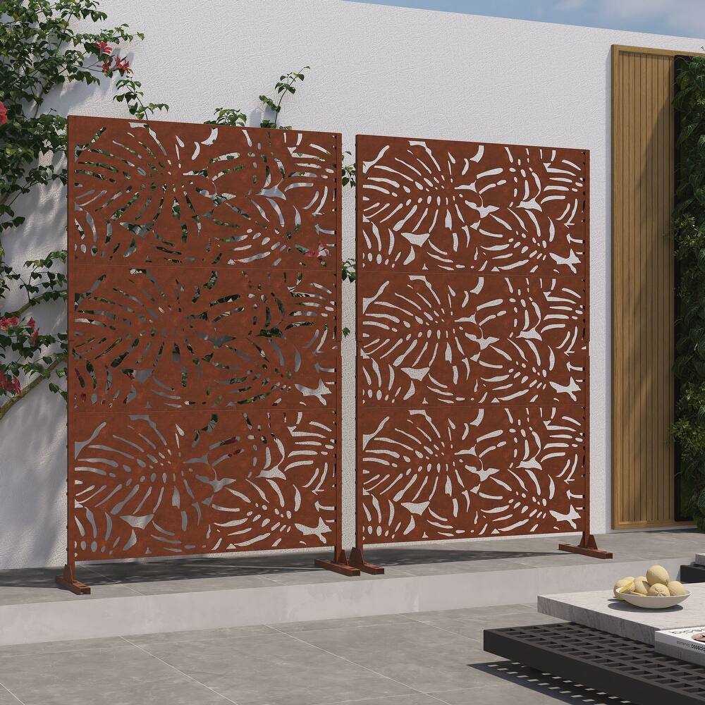 Outdoor Free Standing Metal Privacy Screen