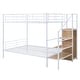 preview thumbnail 7 of 11, Twin Over Twin Metal Bunk Bed with Ladder and Wardrobe, White