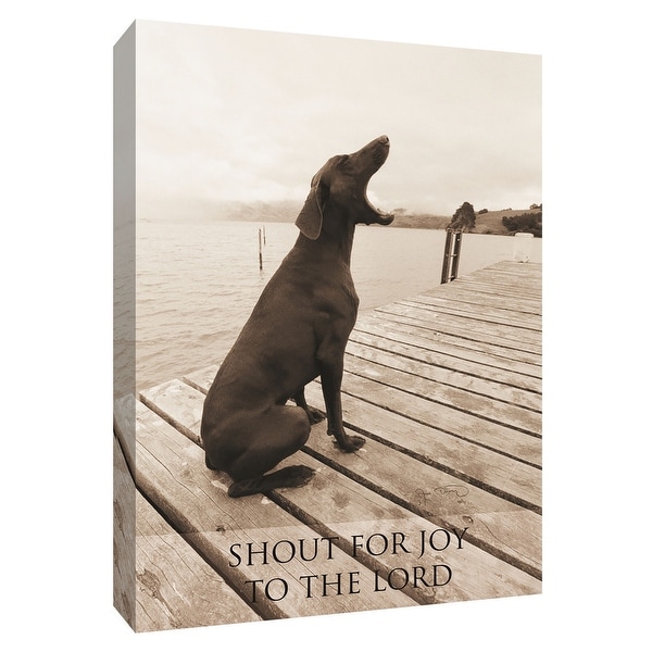 PTM Images 9-154948 PTM Canvas Collection 10" x 8" - "Shout for Joy - To the Lord" Giclee Dogs Art Print on Canvas