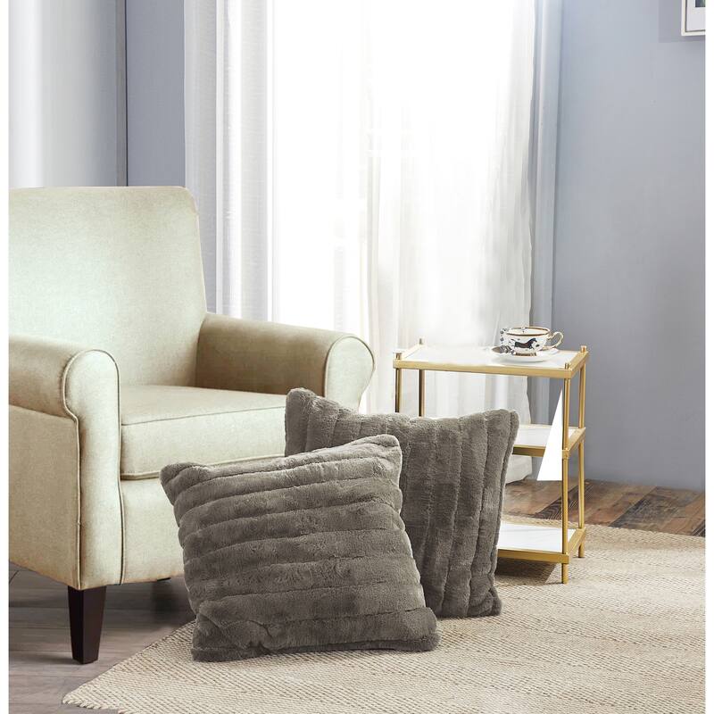Supermink Soft Solid Throw Pillow Covers Set of 2, NO INSERT - 26'' x 26'' - Fungi