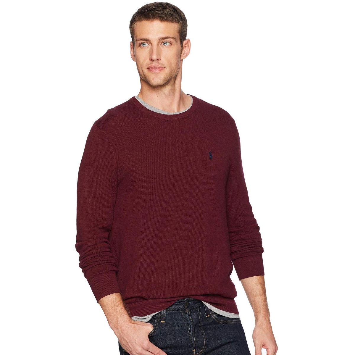 ralph lauren burgundy jumper