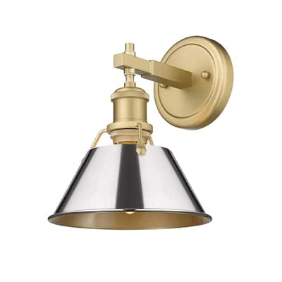 Orwell 1-Light Bath Vanity in Brushed Champagne Bronze with Chrome - Gold