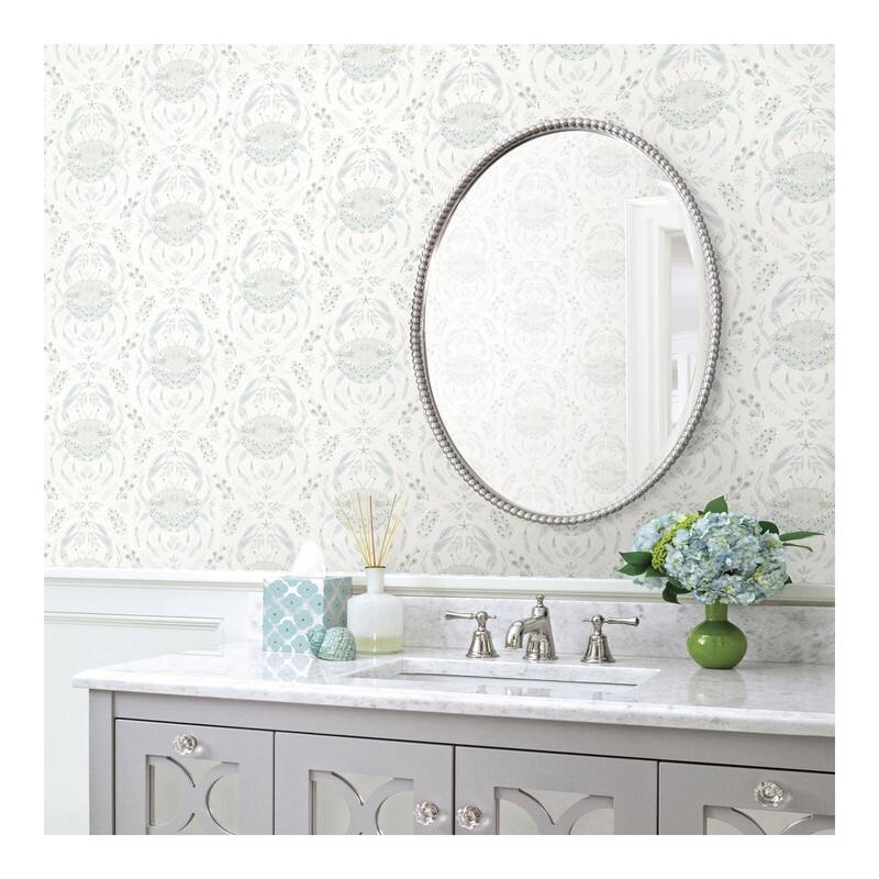 Chesapeake Annapolis Teal Crustation Wallpaper - 20.5 x 396 x 0.025