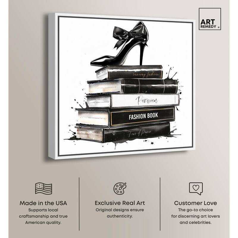 Classic Book Stack Canvas by Art Remedy