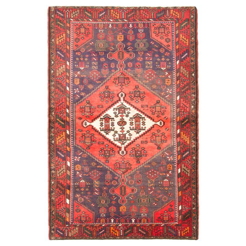 ECARPETGALLERY Hand-knotted Andelz Navy Wool Rug - 4'3 x 6'9
