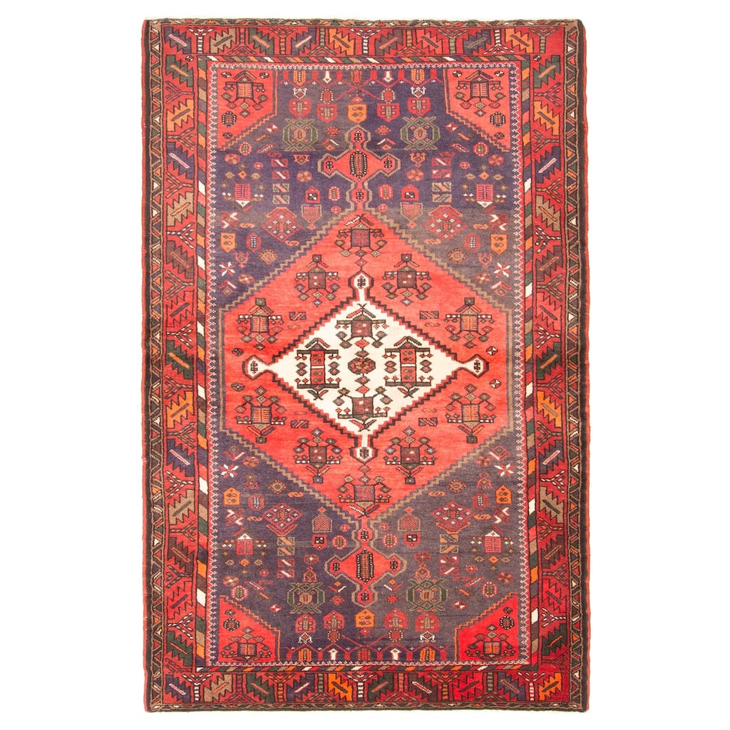 ECARPETGALLERY Hand-knotted Andelz Navy Wool Rug - 4'3 x 6'9