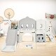 preview thumbnail 11 of 25, Kids Slide Playset Structure, Freestanding Castle Climber with Slide and Basketball Hoop, Toy Storage Organizer