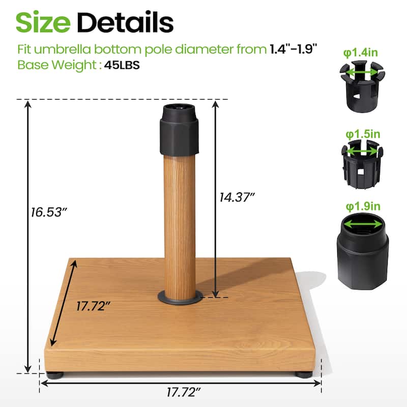 45LBS Outdoor Patio Square Concrete Market Umbrella Base Stand