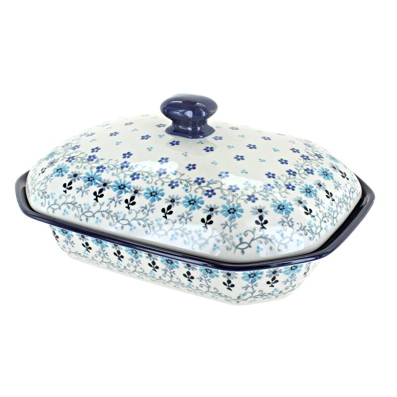 Blue Rose Polish Pottery 662 Ceramika Artystyczna Medium Covered Baker - Celeste