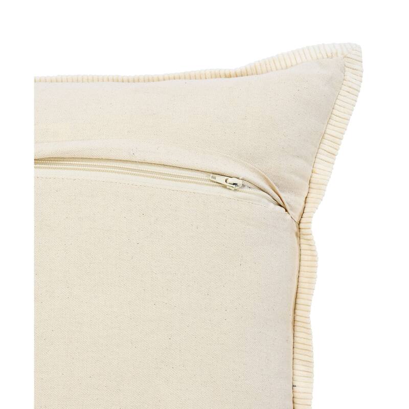 20" Navy Blue and White Braided Frame Square Throw Pillow