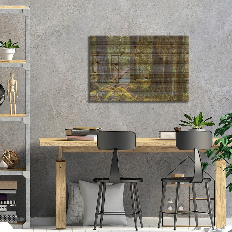 USA, Washington State, Olympic National Park. Bridge Across North Fork Skokomish River. Print On Wood by Jaynes Gallery