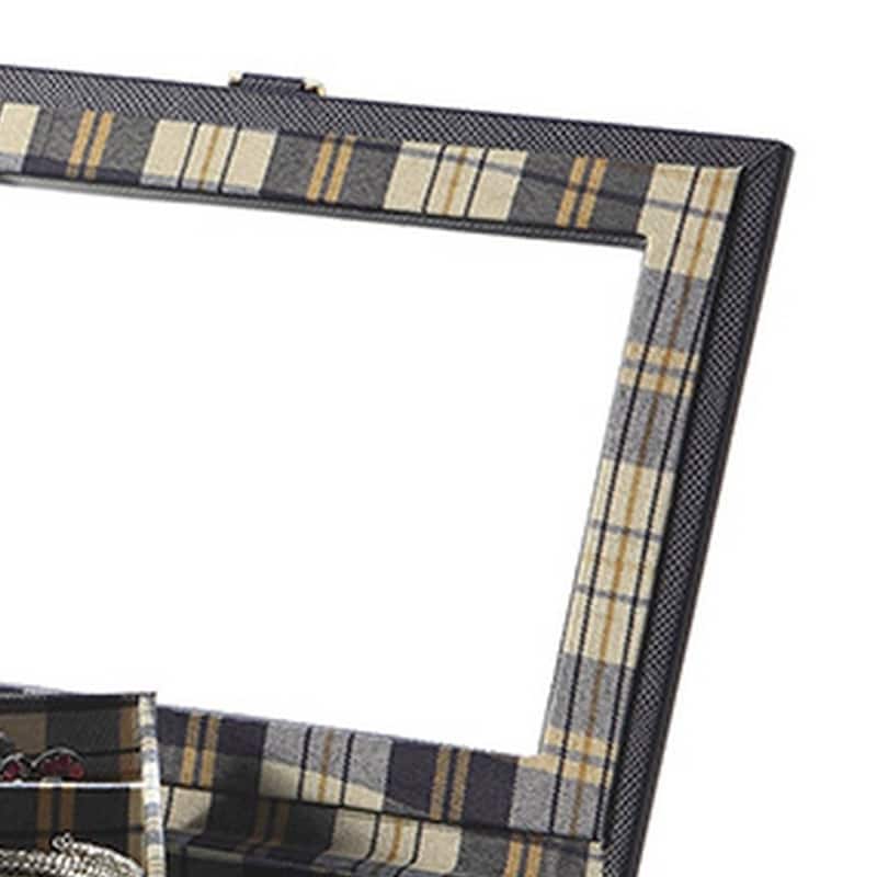 Jewelry Case with Multiple Slots and Removable Watch Cushions, Black - Black