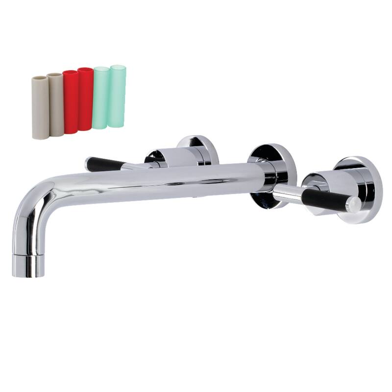Kaiser Two-Handle Wall Mount Tub Faucet in Polished Brass
