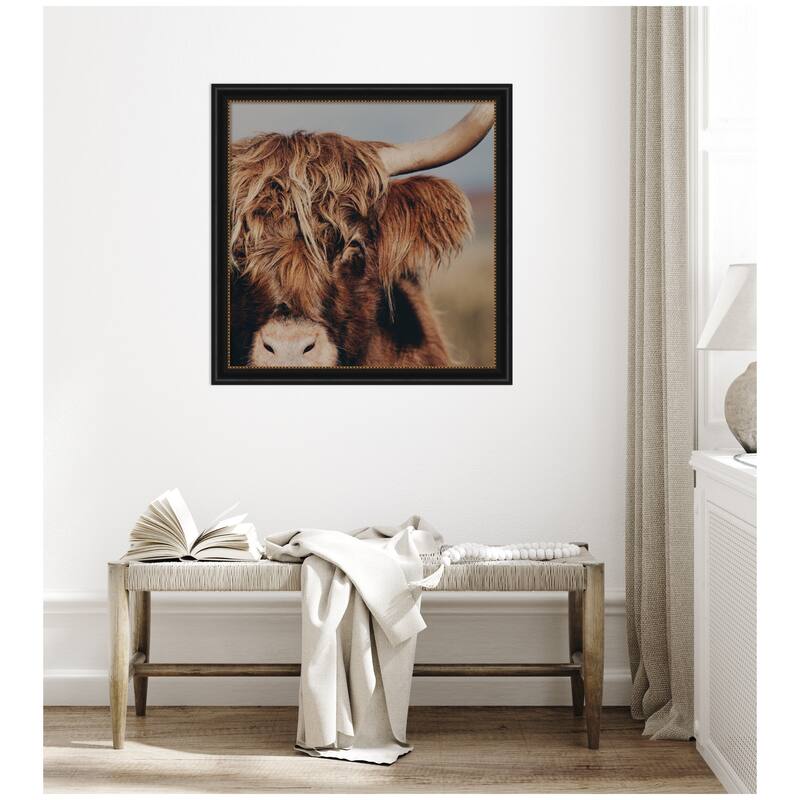 Kate and Laurel Nosy Highland by Laura Evans Framed Wall Art Print
