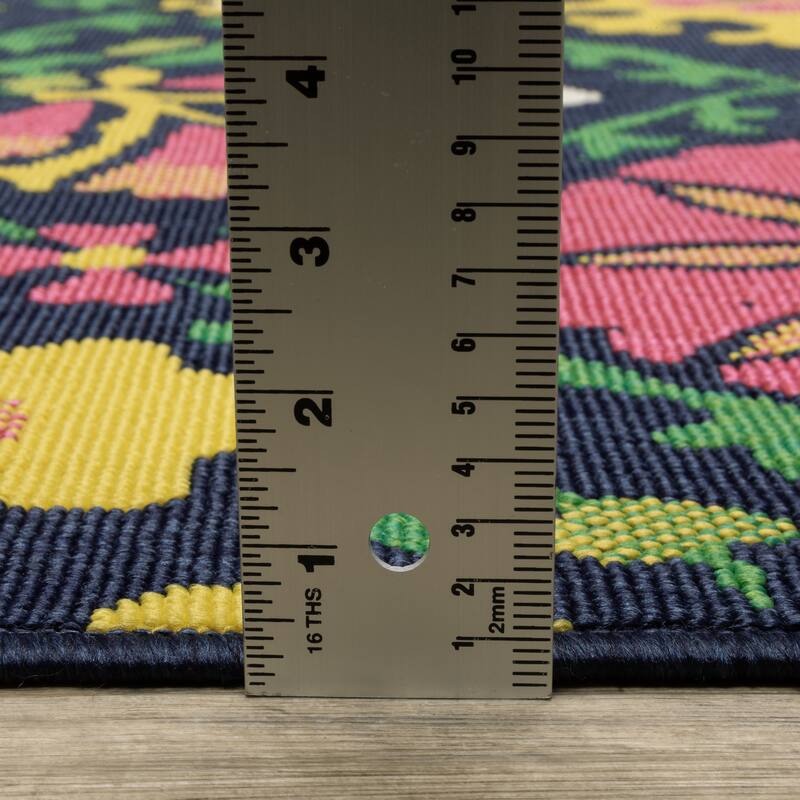 Harlowe Bold Boho Floral Navy/ Multi Area Rug