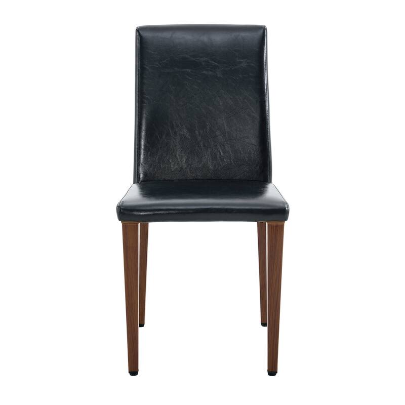 Roomfitters PU Dining Chairs with Black Legs, Simple and Comfortable Upholstered Set of 4 for Kitchen or Living
