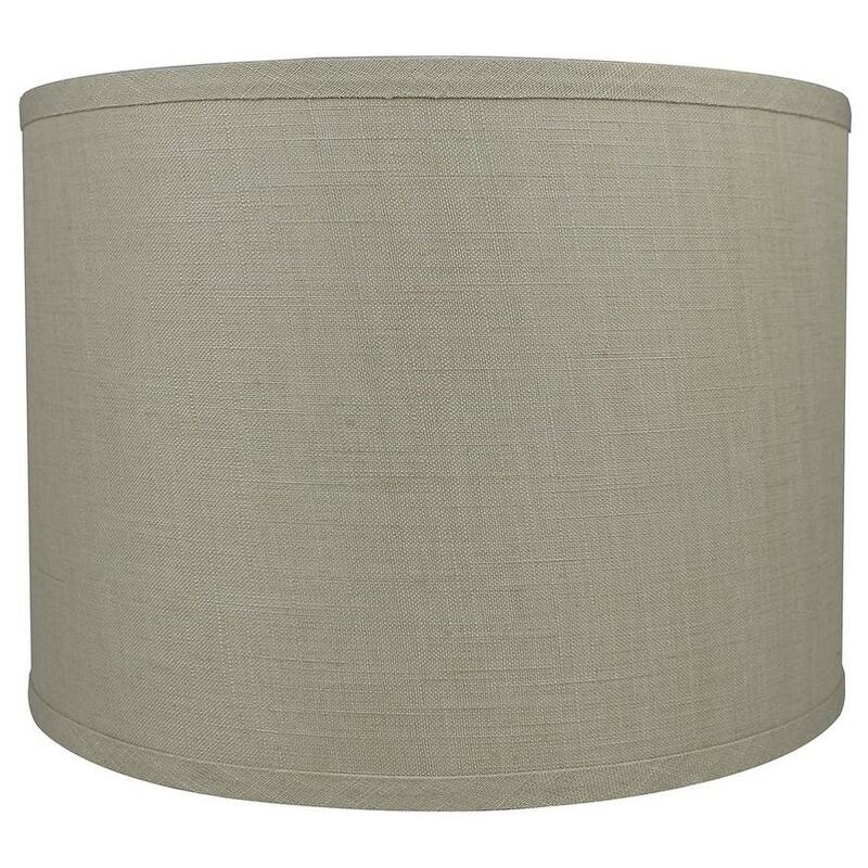 Classic Drum Smooth Linen Lamp Shade, 8" to 16" Bottom Size - 14" - Natural