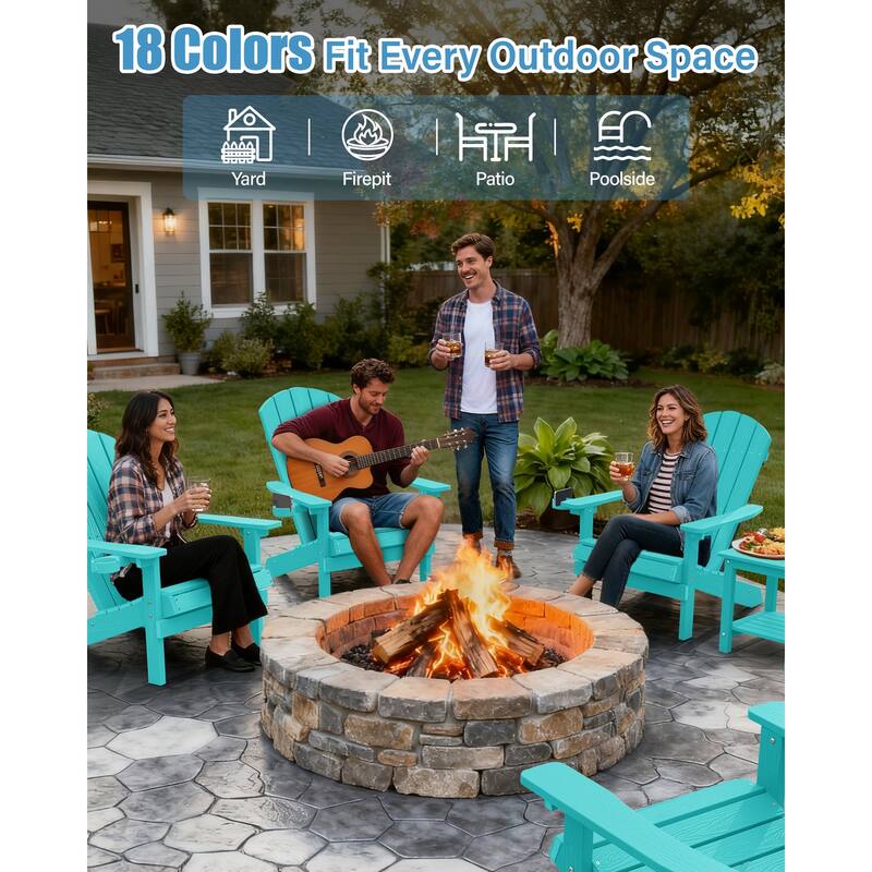 WINSOON All Weather HIPS Outdoor Plastic Adirondack Chairs