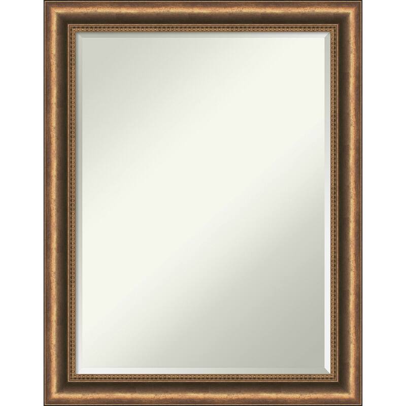 Petite Bevel Wood Bathroom Wall Mirror - Manhattan Bronze Narrow Frame - Manhattan Bronze Narrow - 22 x 28 in