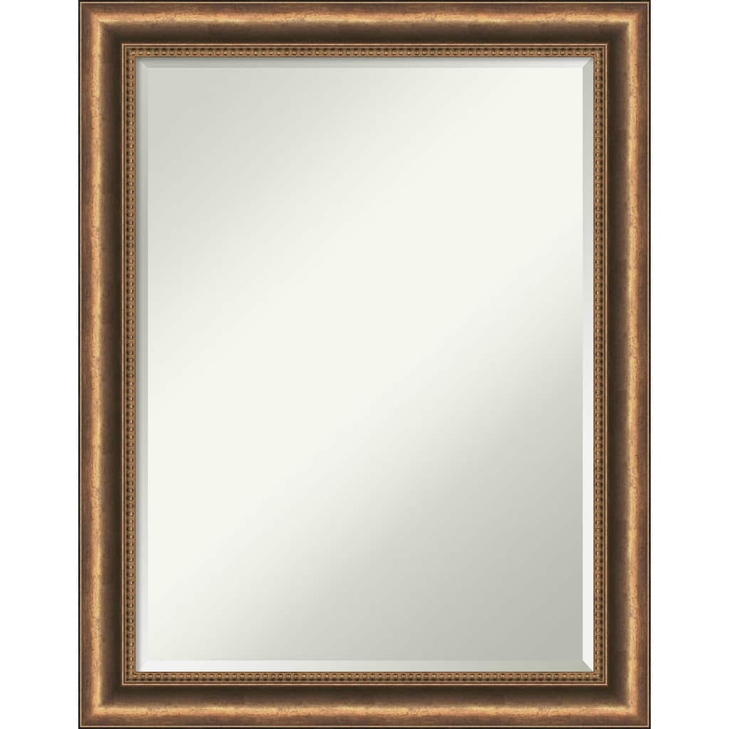 Petite Bevel Wood Bathroom Wall Mirror - Manhattan Bronze Narrow Frame - Manhattan Bronze Narrow - 22 x 28 in