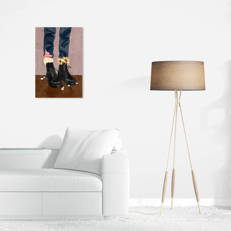 Wynwood Studio Canvas Fashion and Glam Nature Boots Pink and Wall Art Canvas Print - 24 x 16