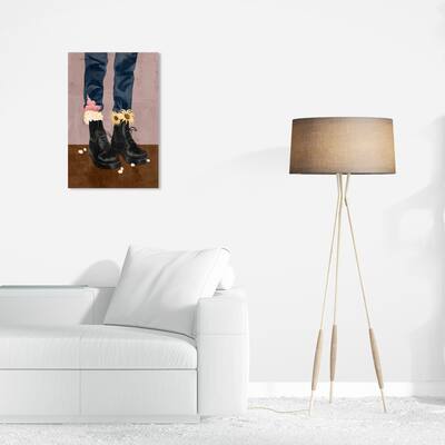 Wynwood Studio Canvas Fashion and Glam Nature Boots Pink and Wall Art Canvas Print