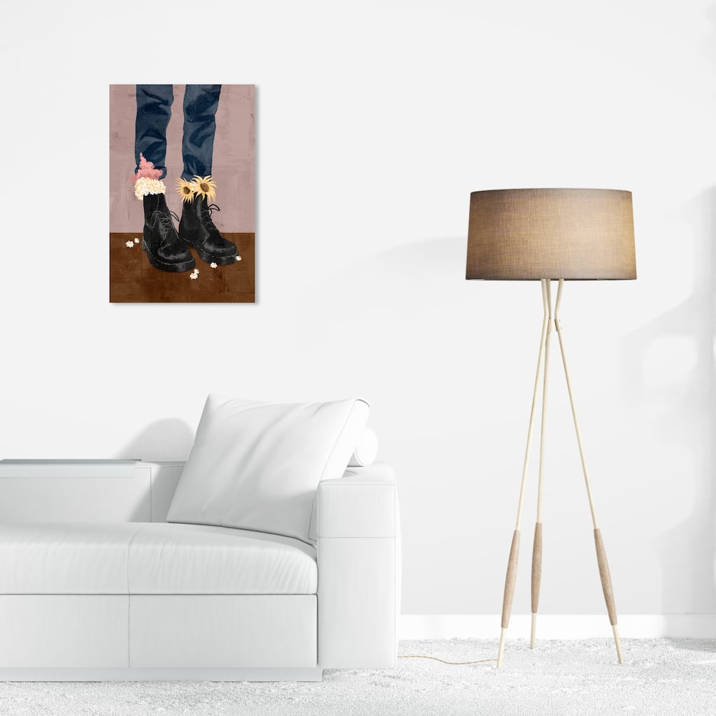 Wynwood Studio Canvas Fashion and Glam Nature Boots Pink and Wall Art Canvas Print