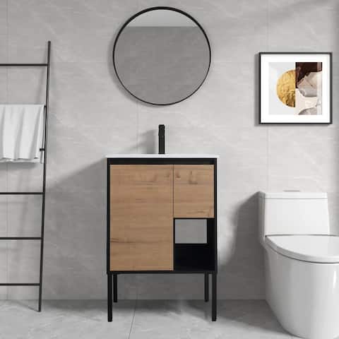 Beingnext 24"/30"/36" Bathroom Vanity with Sink, Floating Bathroom Vanity or Freestanding is Optional Conversion