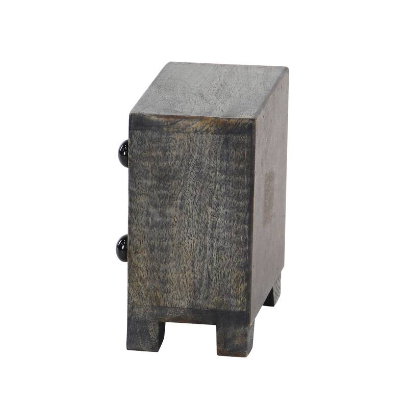 Square White Lattice-Patterned 4-Drawer Ceramic Jewelry Box