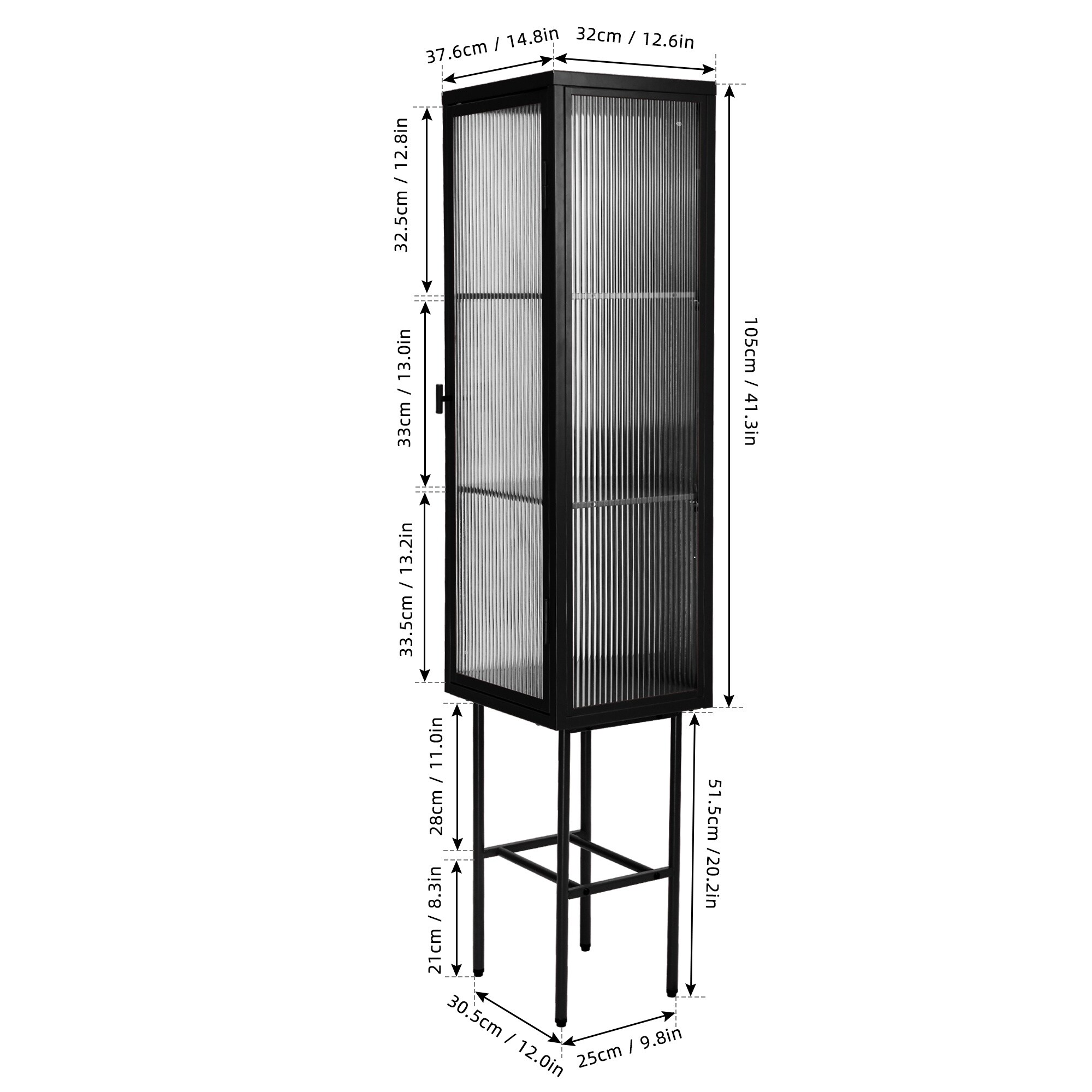 32.5cm Modern Bathroom Over The Door Shower Caddy with Storage