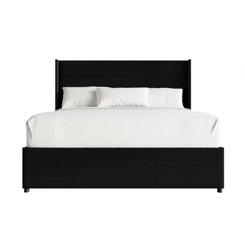 CraftPorch Modern Wingback Platform Lift Up Storage Bed