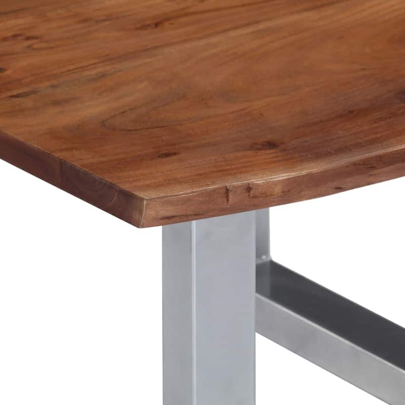 vidaXL Coffee Table Brown and silver - 23.6"x23.6"x15.7" (L x W x H)