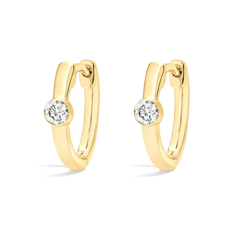 Auriya 14k Gold Lab Grown Diamond Fashion Hoop Earrings 0.70 ct. tw. (F-G VS) - White - Yellow