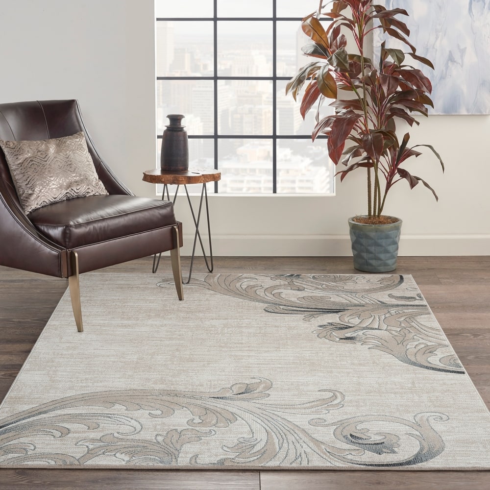 Nourison Maxell Abstract Ombre Damask Floral Botanical Area Rug