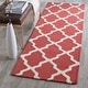 preview thumbnail 117 of 132, SAFAVIEH Handmade Cambridge Luisa Moroccan Trellis Wool Rug 2'6" x 10' Runner - Rust/Ivory