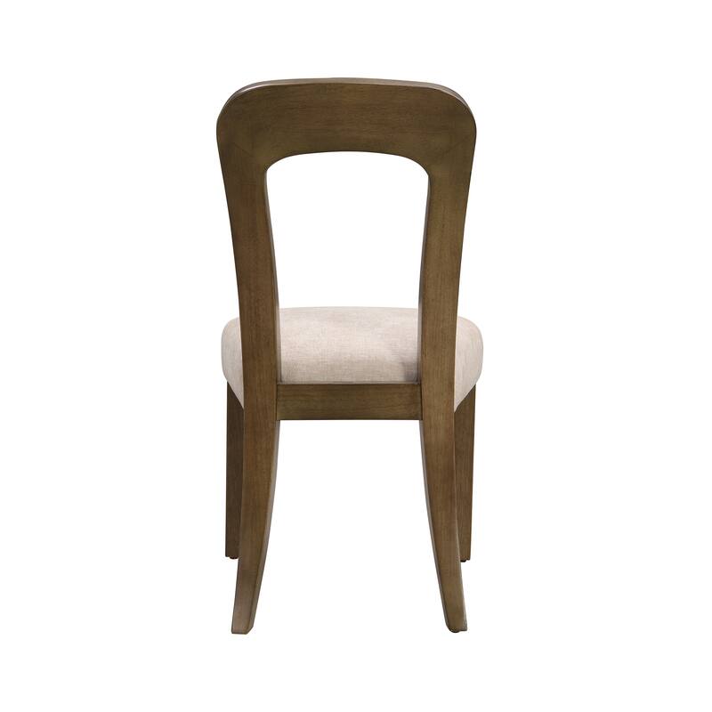Dining Chairs Set of 2, Upholstered Kitchen Side Chairs with Fabric Seating, Rubber Wood Frame Chairs for Living Room
