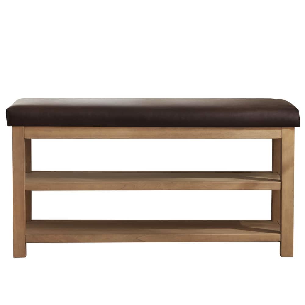 HUIMO Multi-Functional Modern Entryway Double Layer Shoe Bench 39 inch