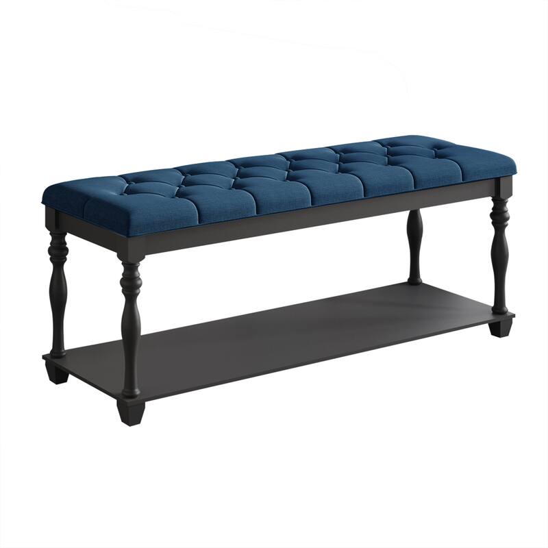 CraftPorch 2 Piece Bedroom Bench Set Transitional Button Tufted Bed